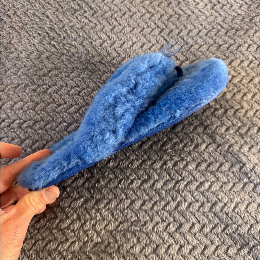 UGG Blue Plush Sheepskin Slide Slippers - Picture 6 of 6